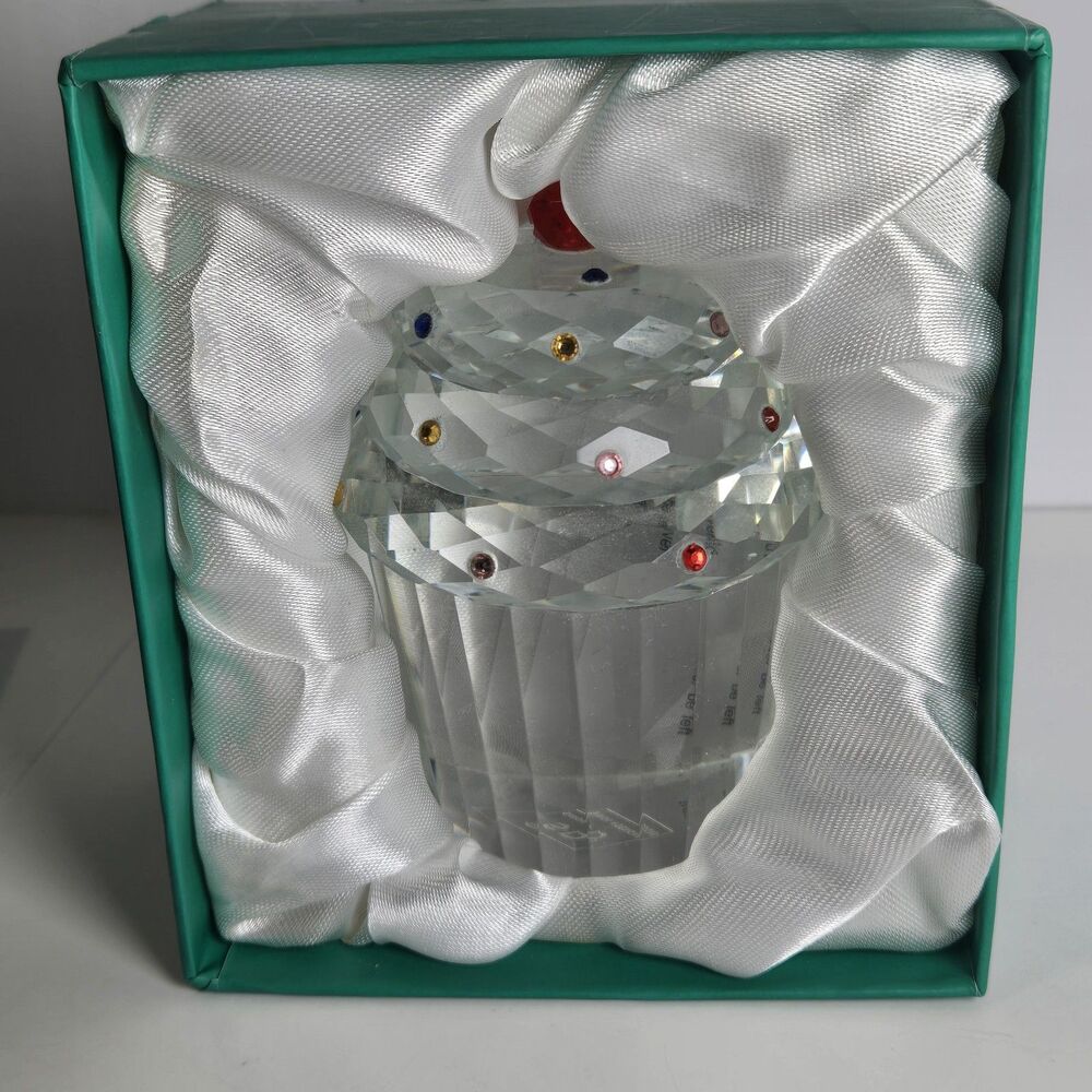 Simon Designs Crystal Cupcake Cherry on Top Gem Sprinkles Paperweight 3.5" Tall
